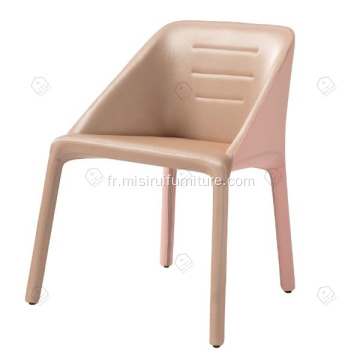 Chaises de manta rose en faux cuir